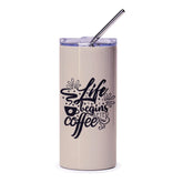 Life Begins After Coffee Tumbler, Coffee Lover Gift, Funny Coffee Tumbler, Hot and Cold Drink Tumbler, Inspirational Coffee Mug - Tawshia